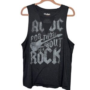 AC/DC Unisex Graphic Tank Top Cotton Blend Size L